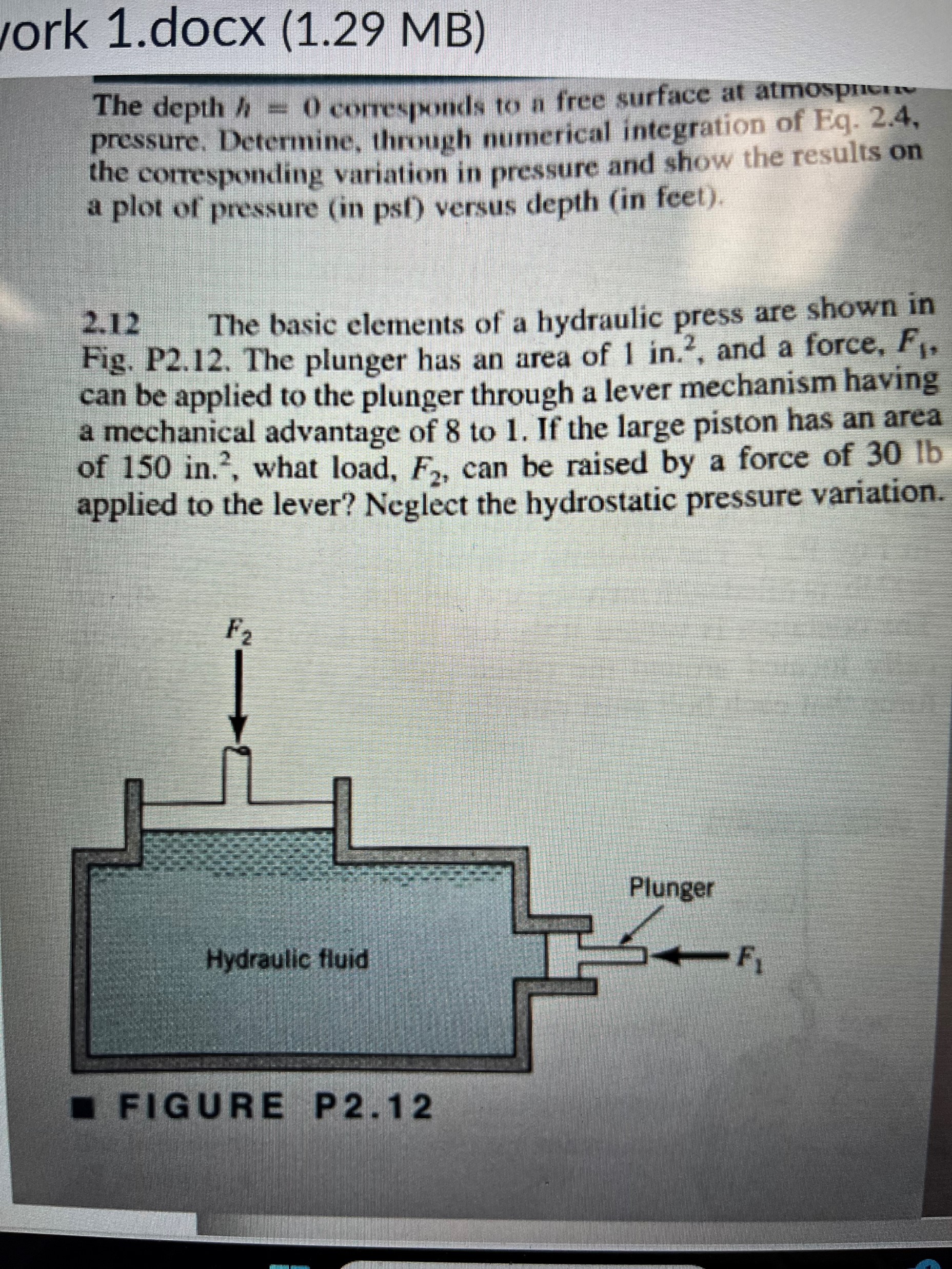 work 1.docx (1.29 MB) The depth = 0 corresponds to a free