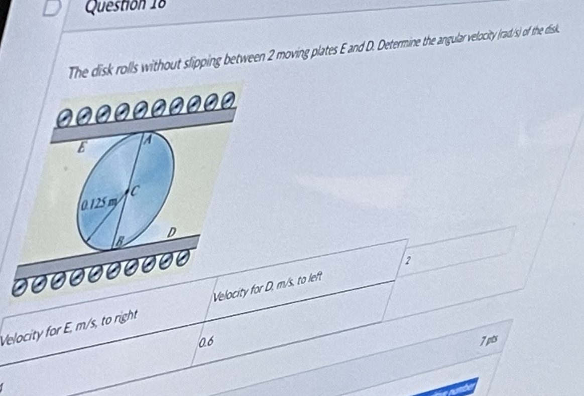 on 18 The disk rolls without slipping between 2 moving plates E