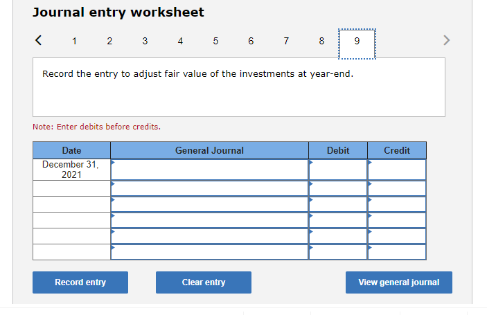 credits. Date December 31, 2021 8 0 General Journal Debit Credit >