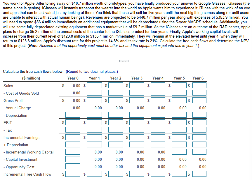 Year 5 $ Year 6 69 69 You work for Apple. After