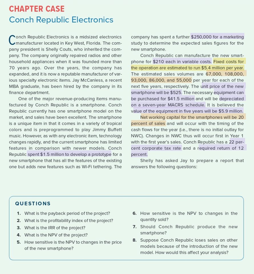 CHAPTER CASE Conch Republic Electronics onch Republic Electronics is a midsized electronics