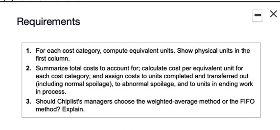 Production Costs Direct Materials Conversion Costs $ 202.00 $ 84.00 Cost of