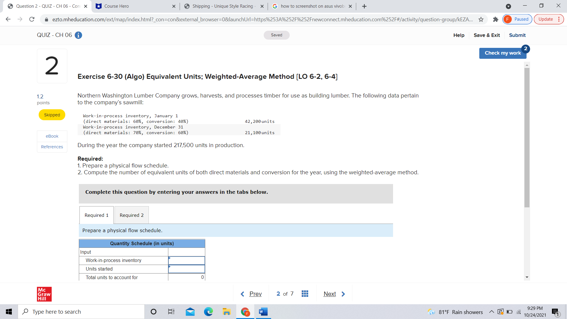 > Question 2 - QUIZ - CH 06 - Con X Course