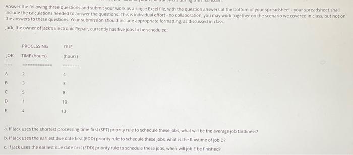 Answer the following three questions and submit your work as a single