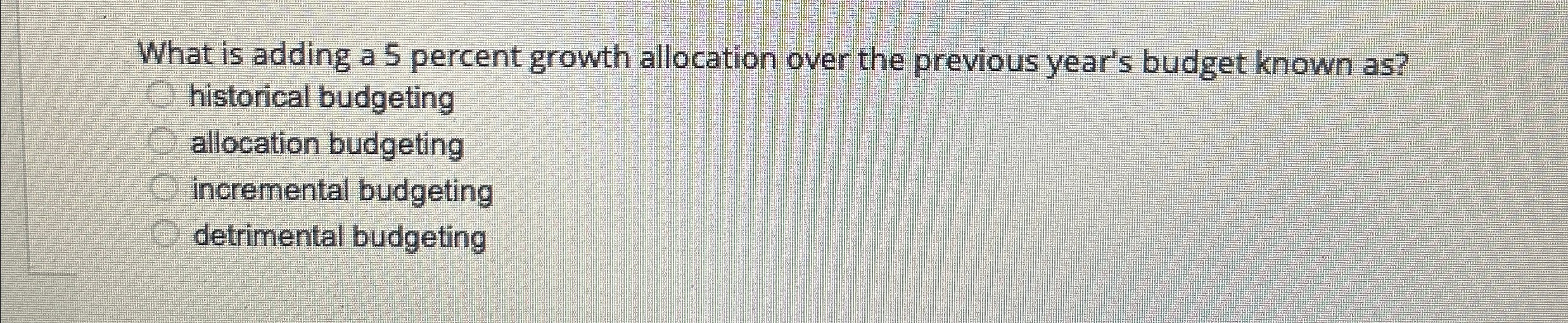 What is adding a 5 percent growth allocation over the previous year's