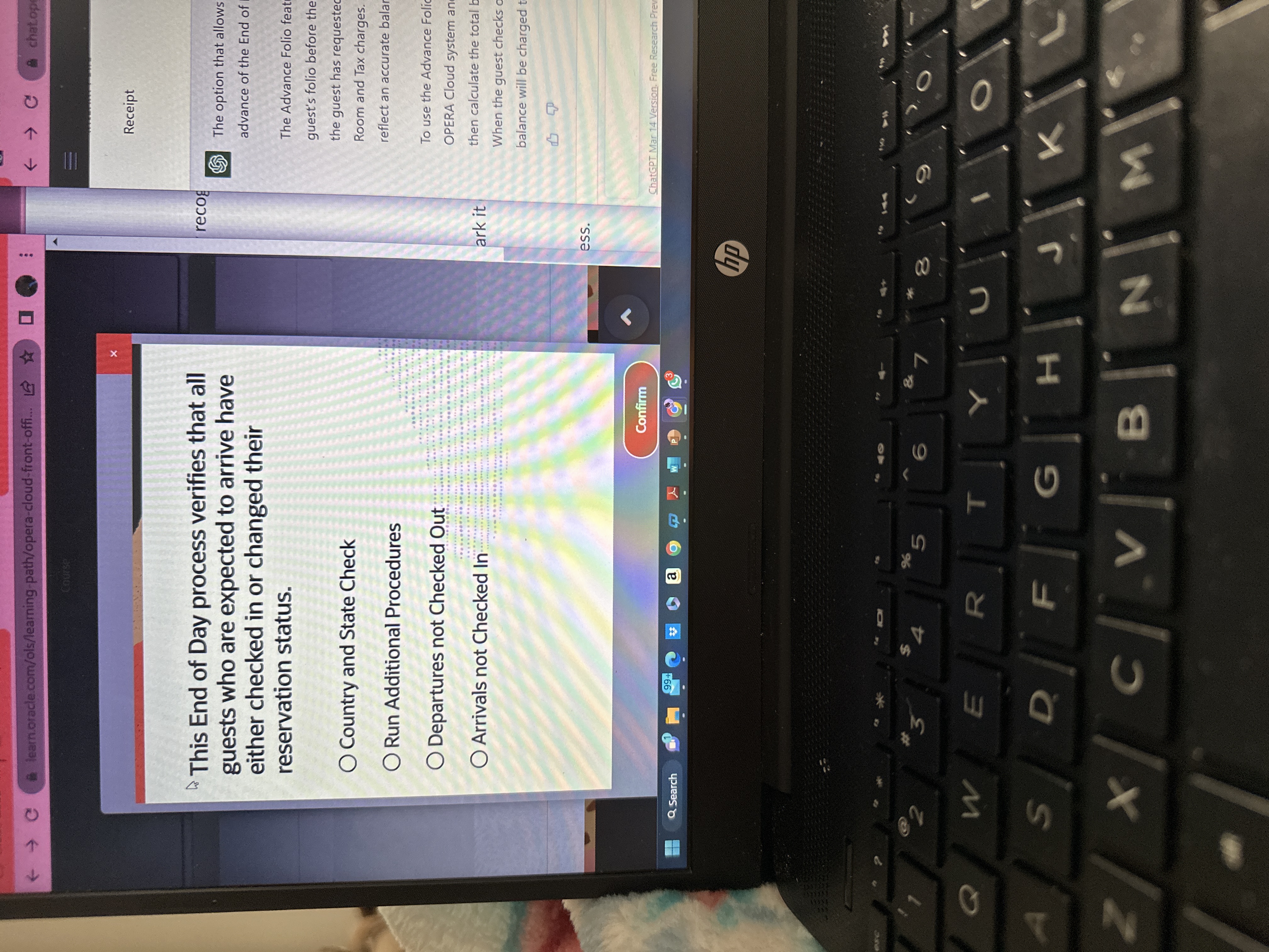 learn.oracle.com/ols/learning-path/opera-cloud-front-offi... Course X D & chatope Receipt This End of Day process