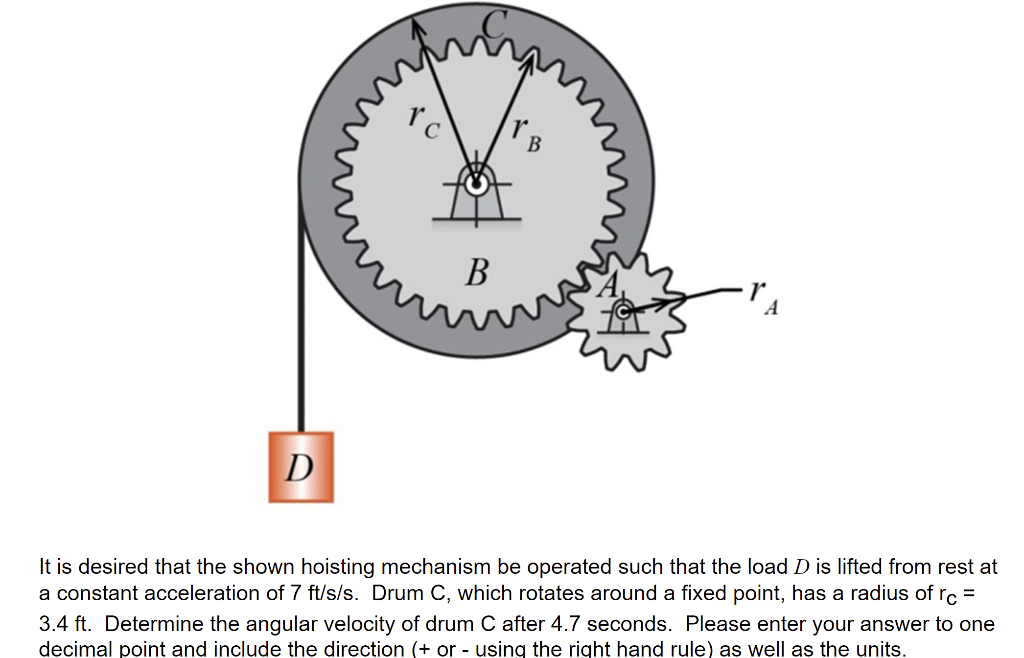 D B B A It is desired that the shown hoisting mechanism