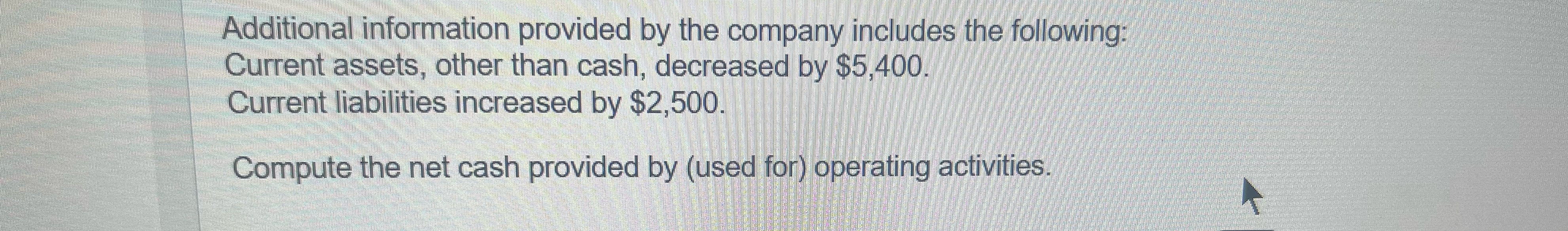Additional information provided by the company includes the following: Current assets, other