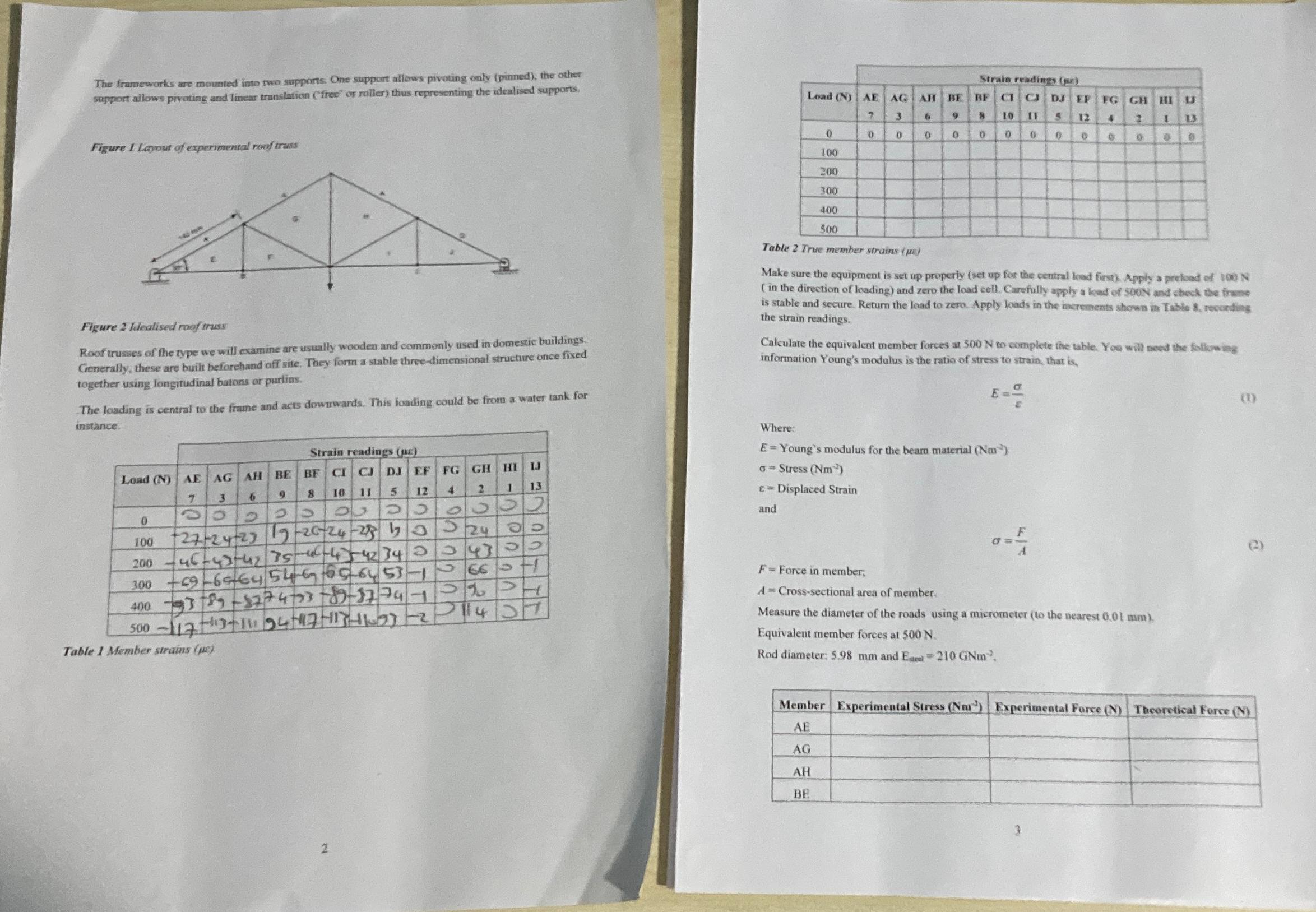 The frameworks are mounted into two supports. One support allows pivoting only