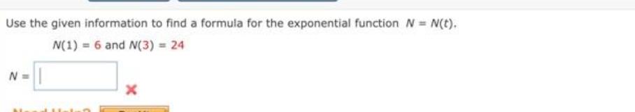Use the given information to find a formula for the exponential function