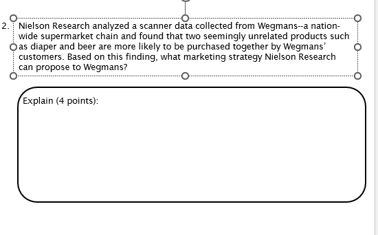 2. Nielson Research analyzed a scanner data collected from Wegmans--a nation- wide