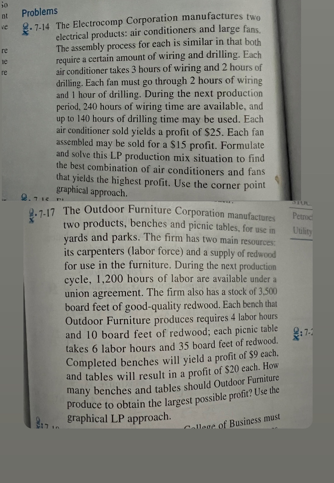nt ve re 222 re Problems 2.7-14 The Electrocomp Corporation manufactures two