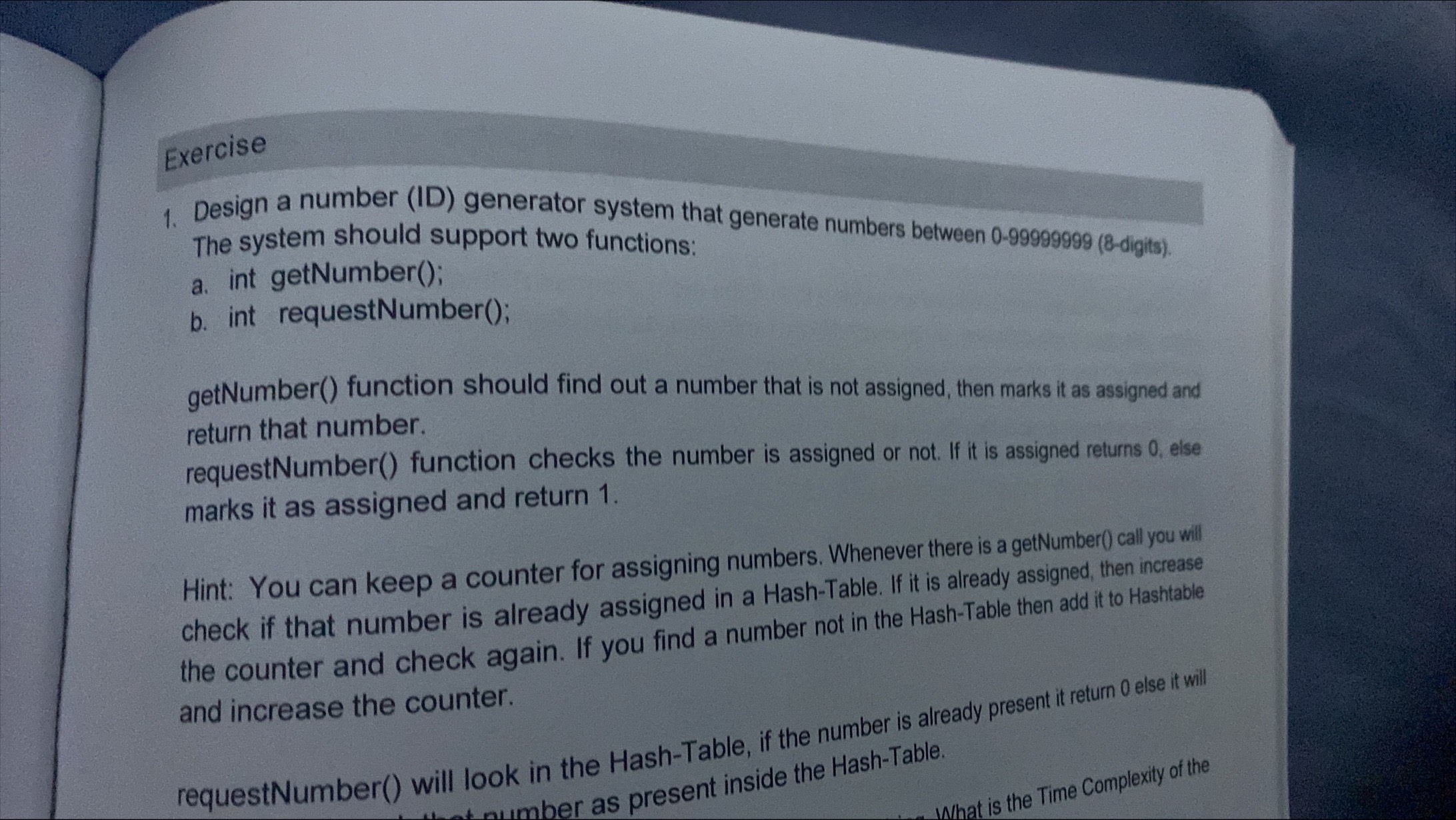 Exercise 1. Design a number (ID) generator system that generate numbers between