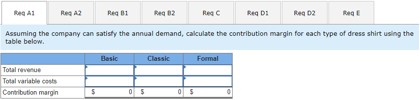 Direct labor Basic Classic $ 30 64 $ 20,000 10,000 Formal 190