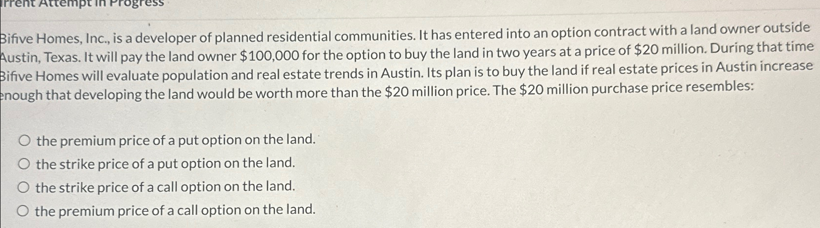 Attempt In Progress Bifive Homes, Inc., is a developer of planned residential