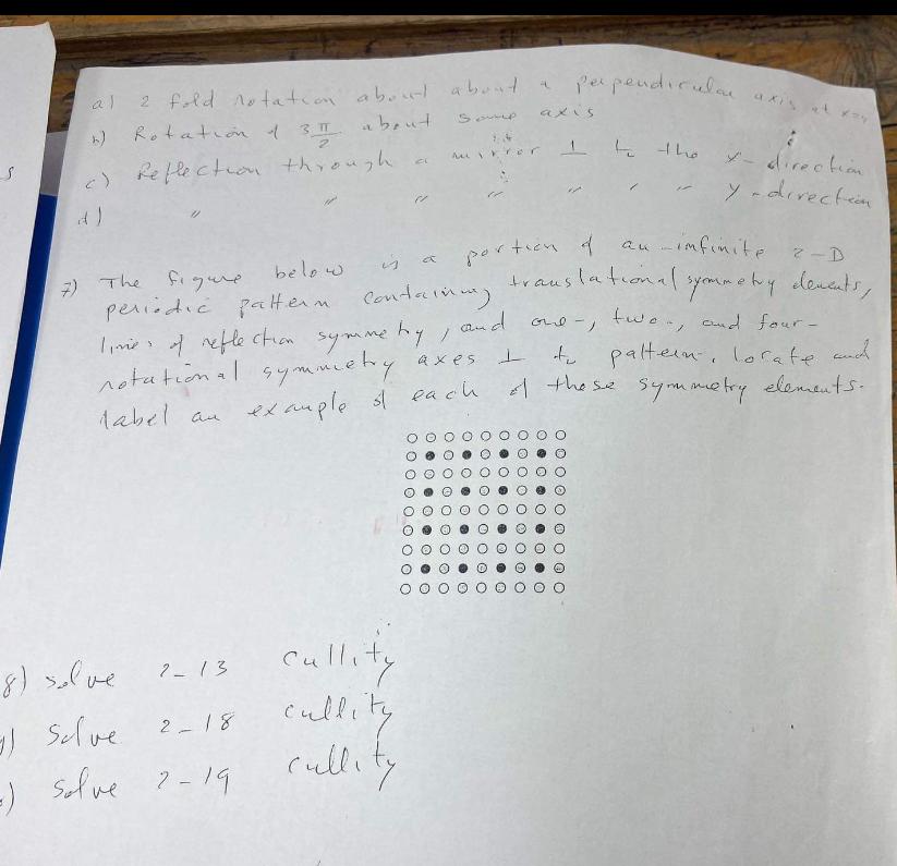 S al h) c) Reflection through