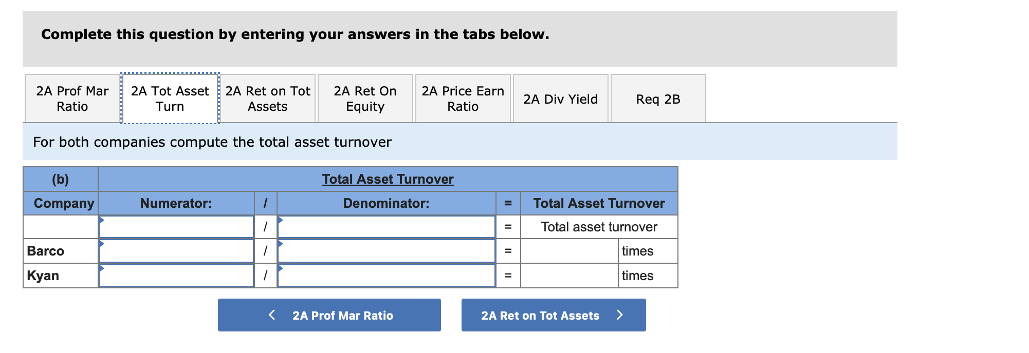 below.] Summary information from the financial statements of two companies competing in
