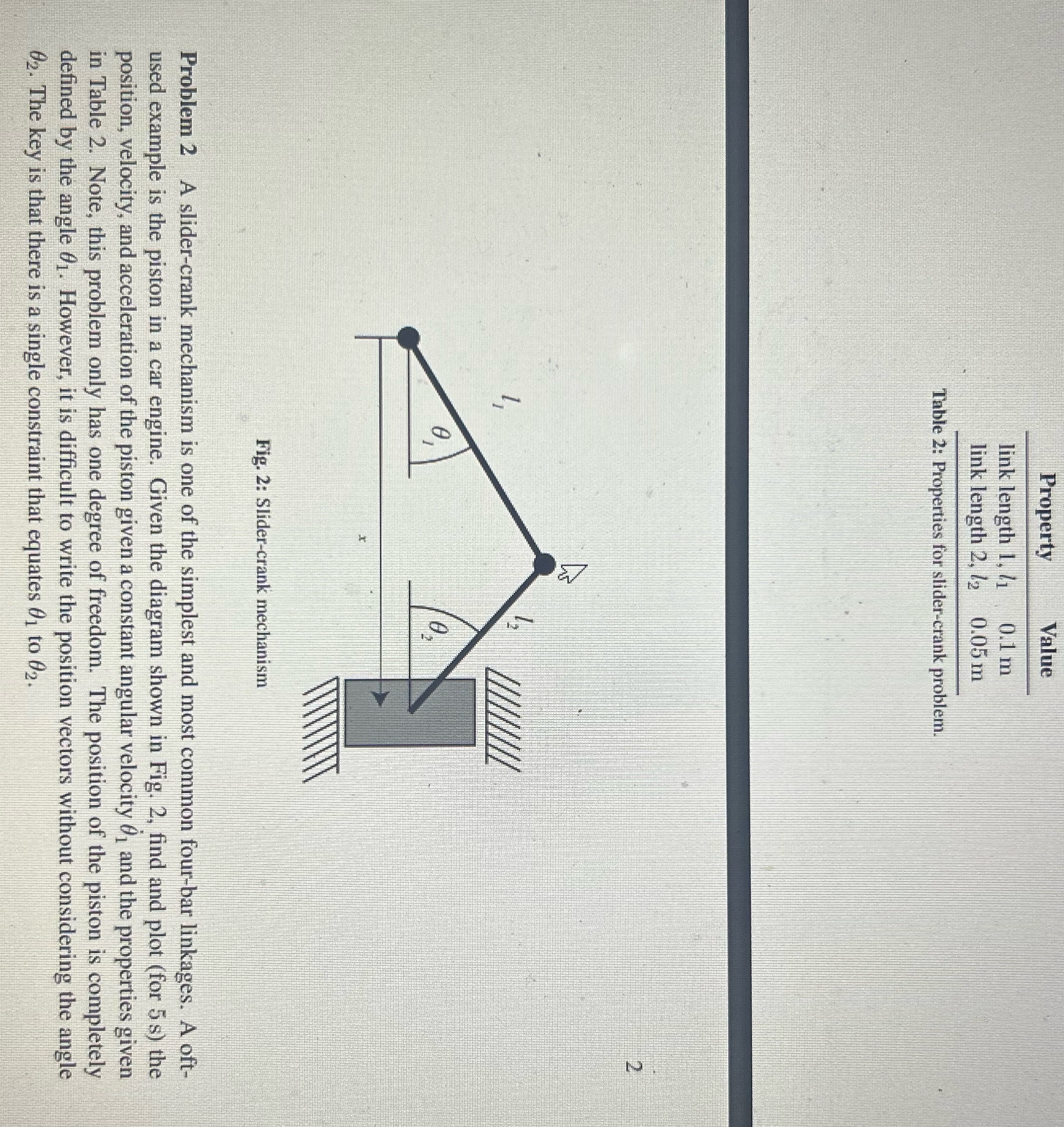 Property link length 1, 1 Value 0.1 m link length 2, 12