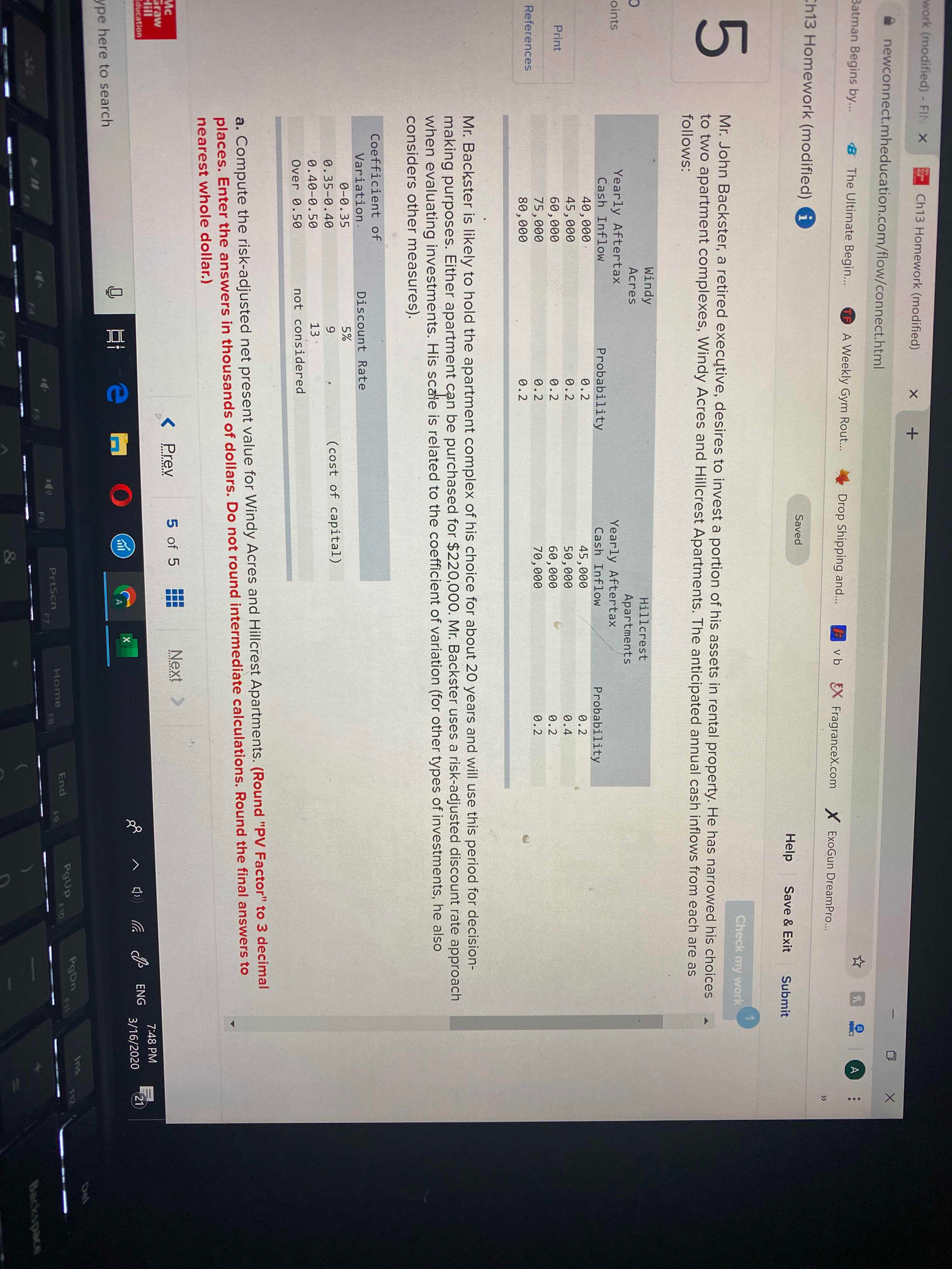 work (modified) - FIN X Ch13 Homework (modified) + newconnect.mheducation.com/flow/connect.html Batman Begins