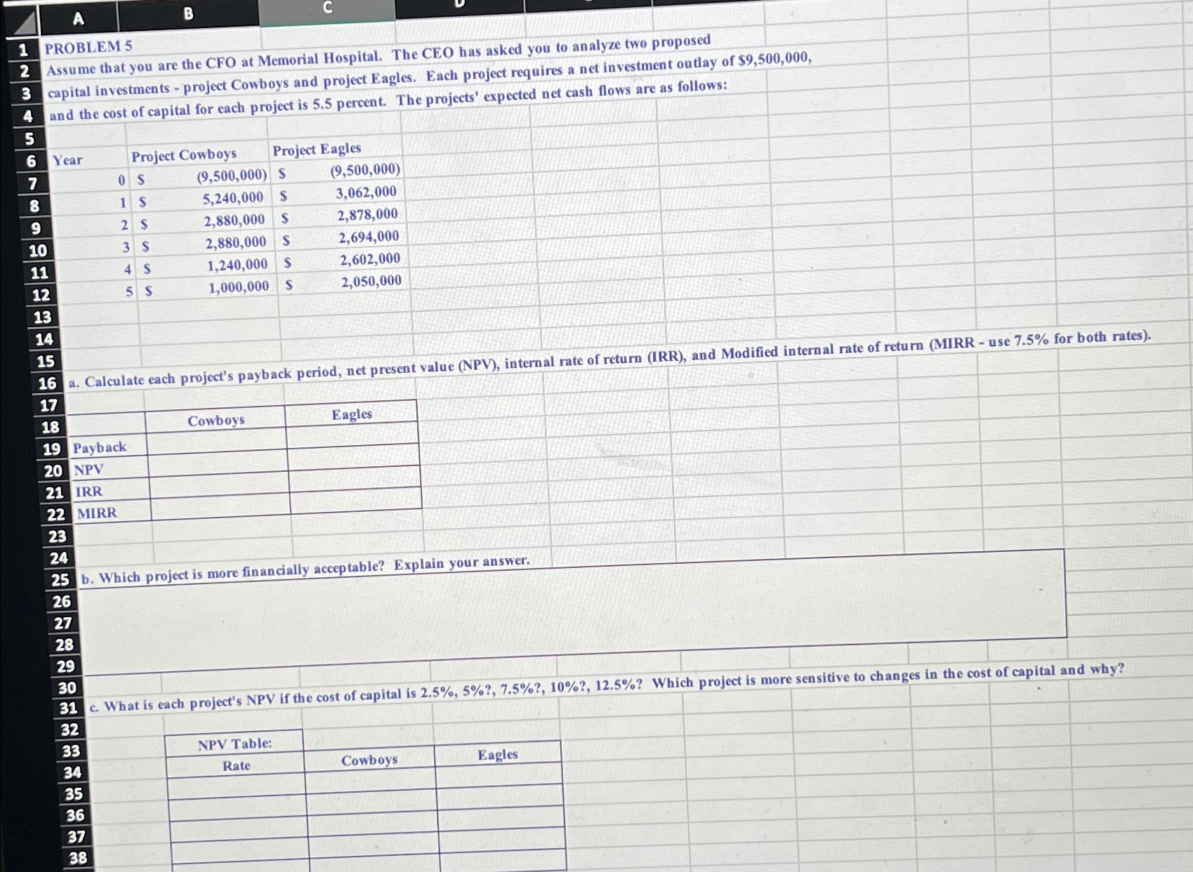A C 1 PROBLEM 5 2 Assume that you are the CFO