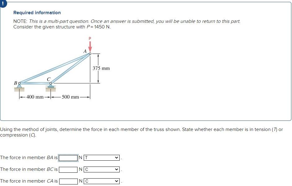 Required information NOTE: This is a multi-part question. Once an answer is