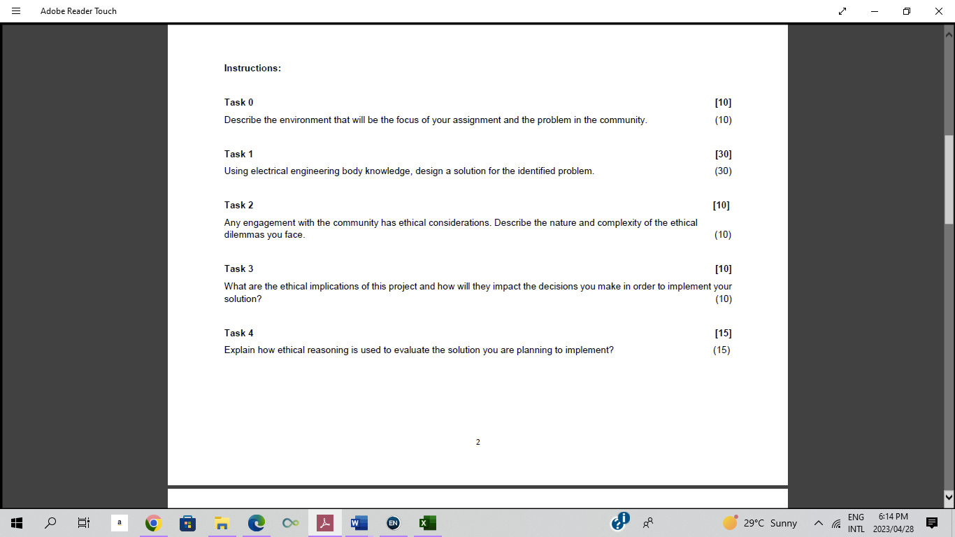 = Adobe Reader Touch Task 0 [10] Describe the environment that will