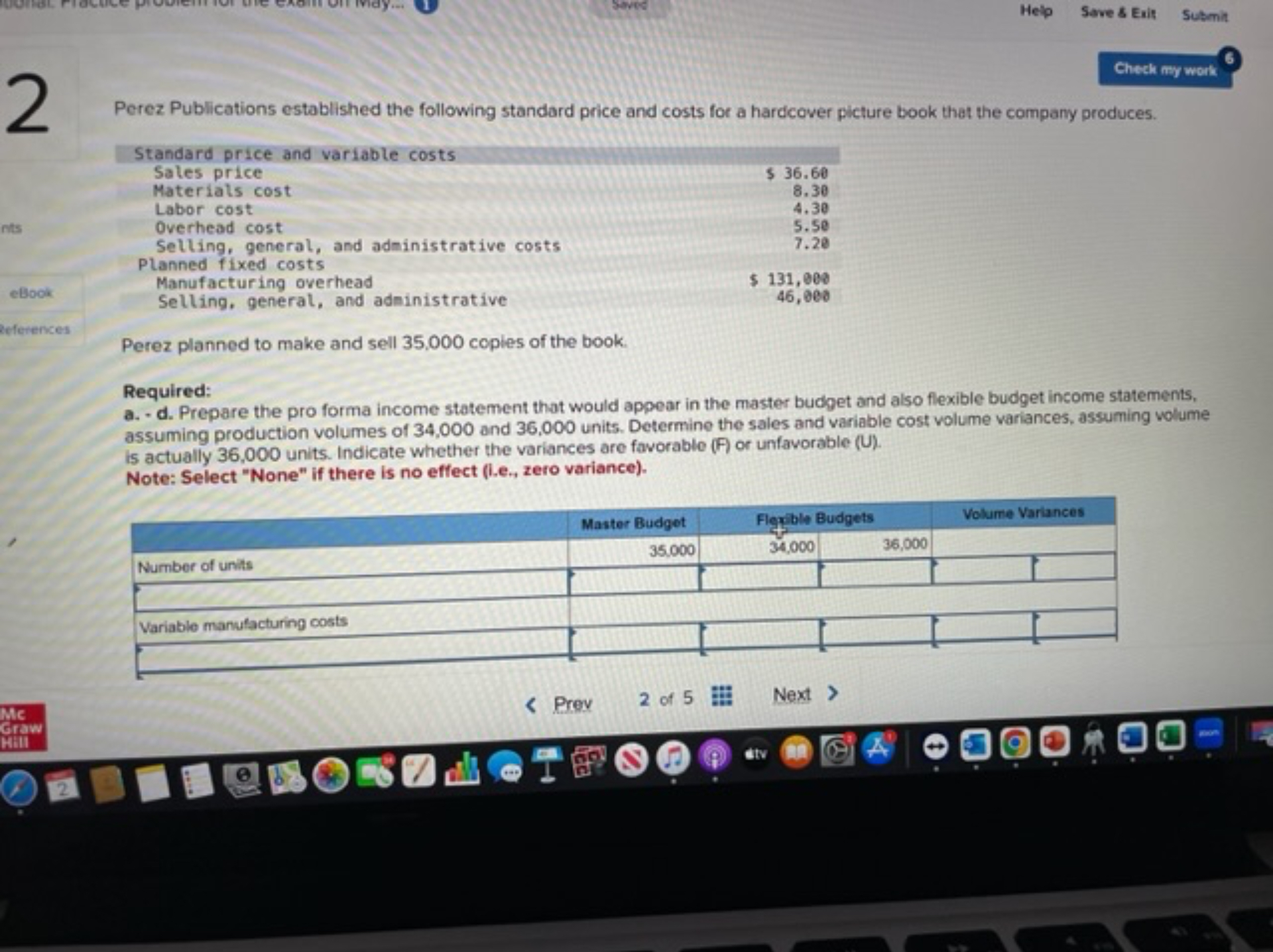 2 Saved Help Save & Exit Submit Check my work Perez Publications