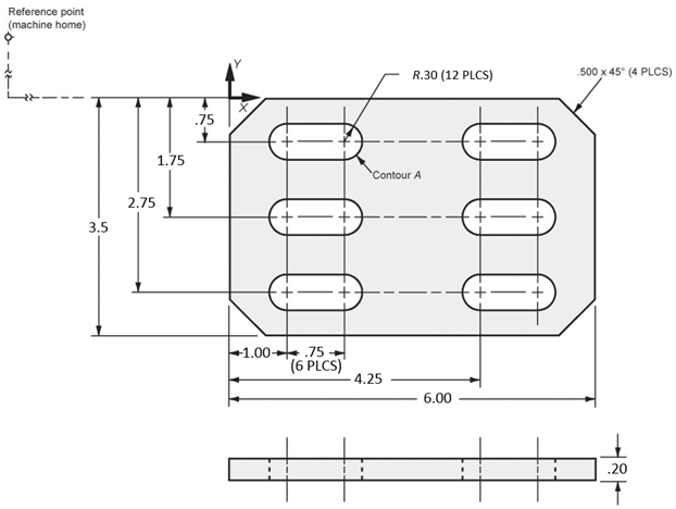 cutter center 6.00 (REF) 6.00 (REF) .40 5.00 DIA Reference point (machine