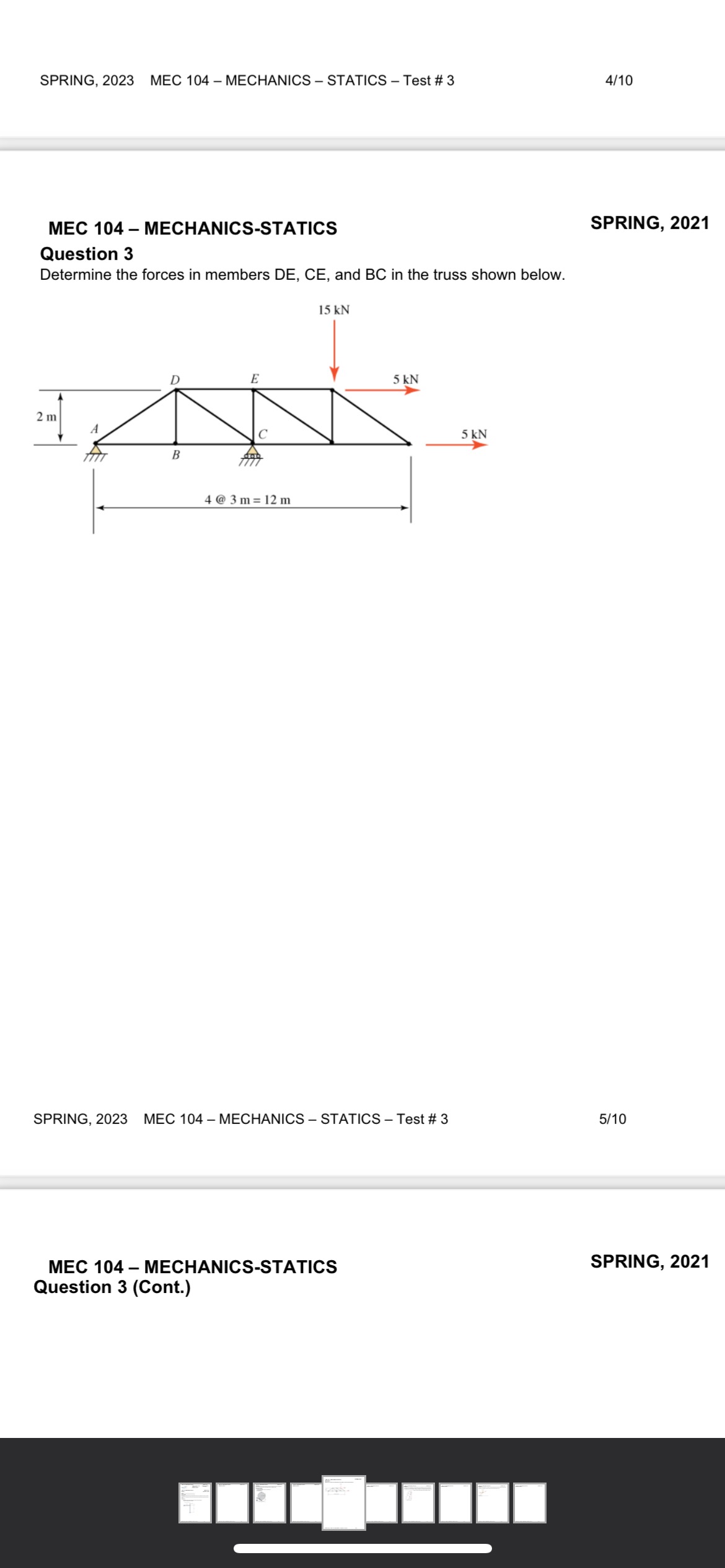 to have a negligible weight. Calculate the following: a) Reaction at Point