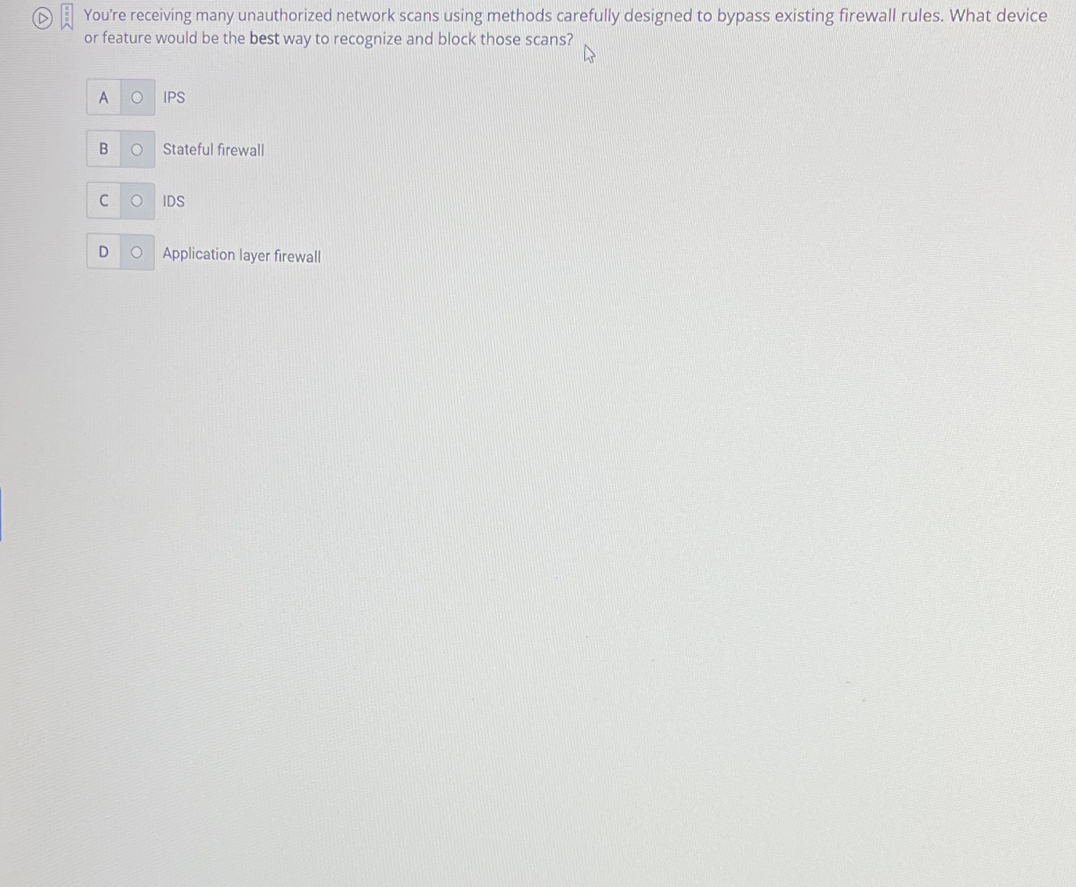 You're receiving many unauthorized network scans using methods carefully designed to bypass