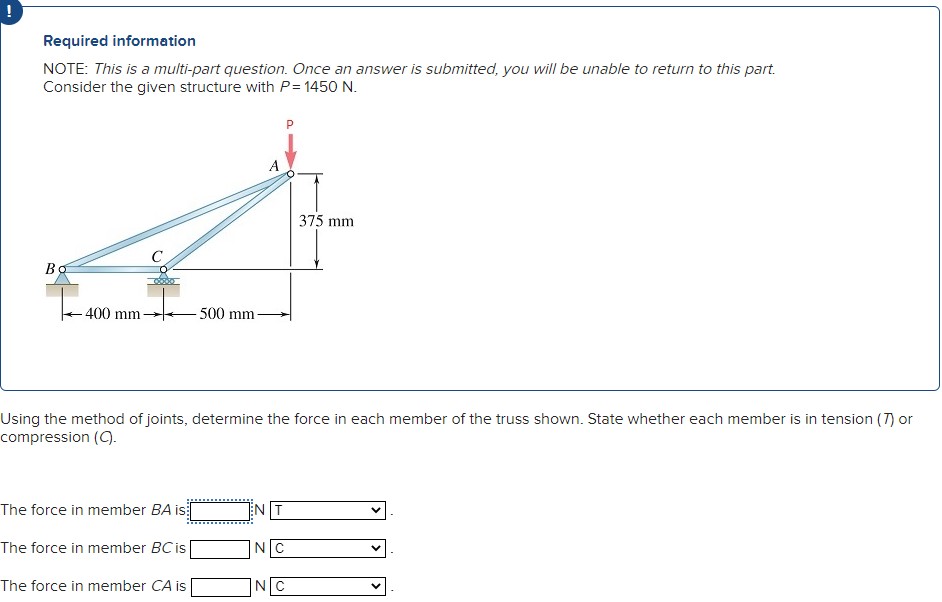 Required information NOTE: This is a multi-part question. Once an answer is