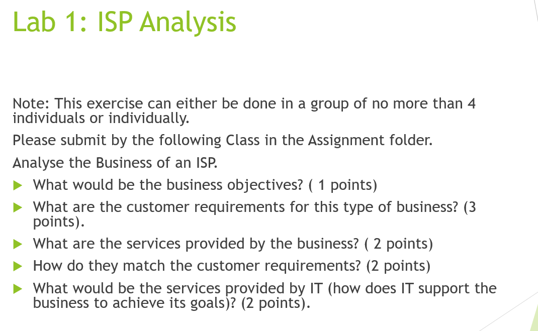 Lab 1: ISP Analysis Note: This exercise can either be done in