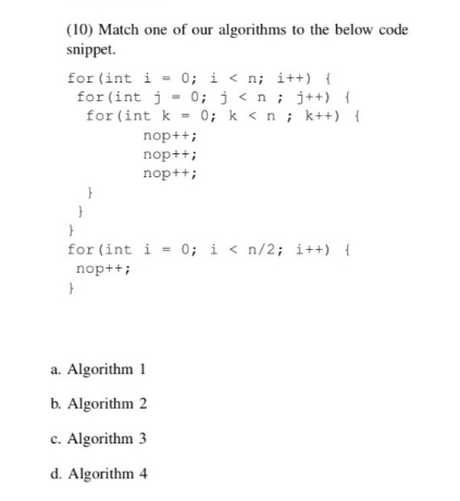 looping structures are provided for Question 3 through Question 20. Algorithm 1