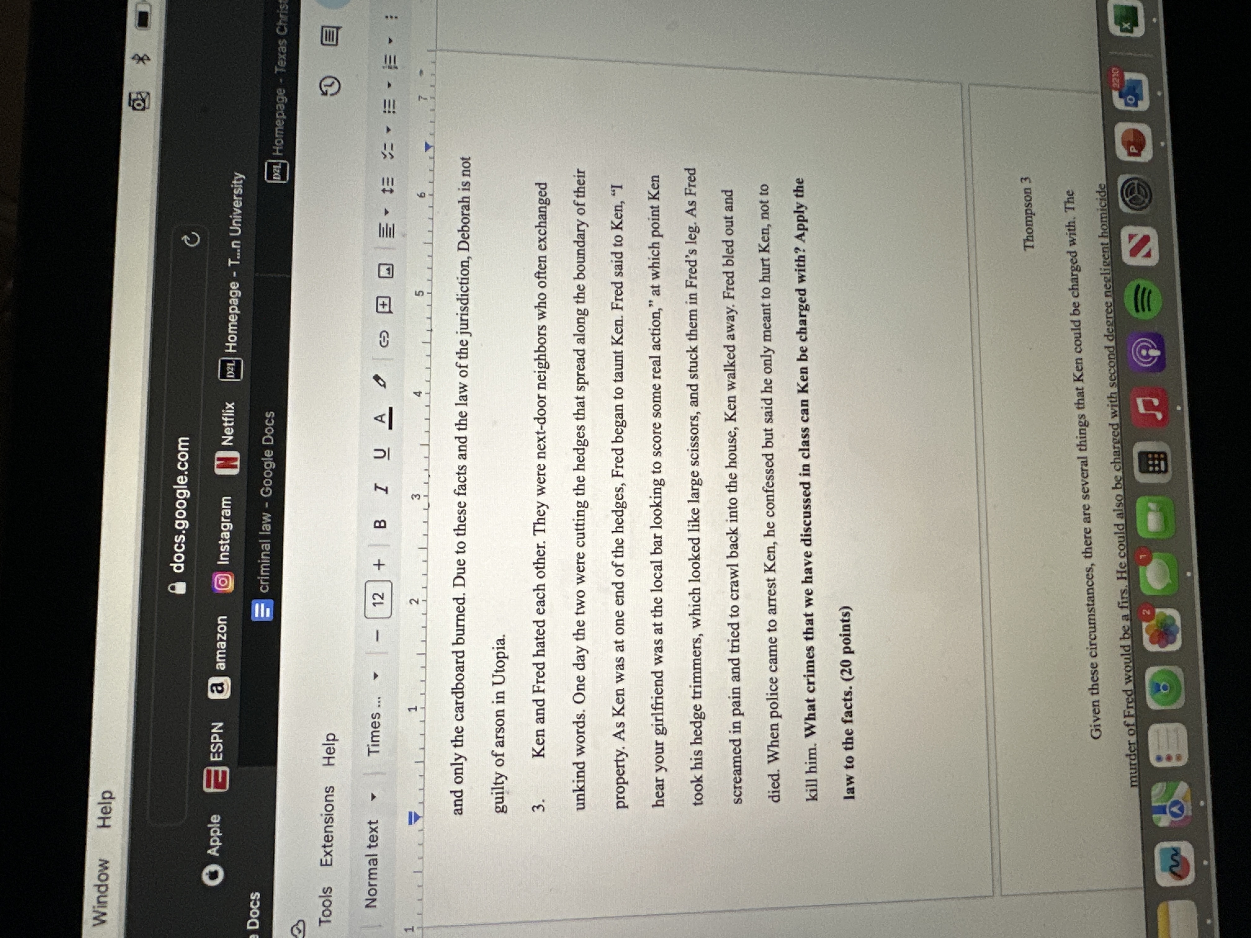 Window Help docs.google.com e Docs 3 Apple BESPN a amazon Tools Extensions