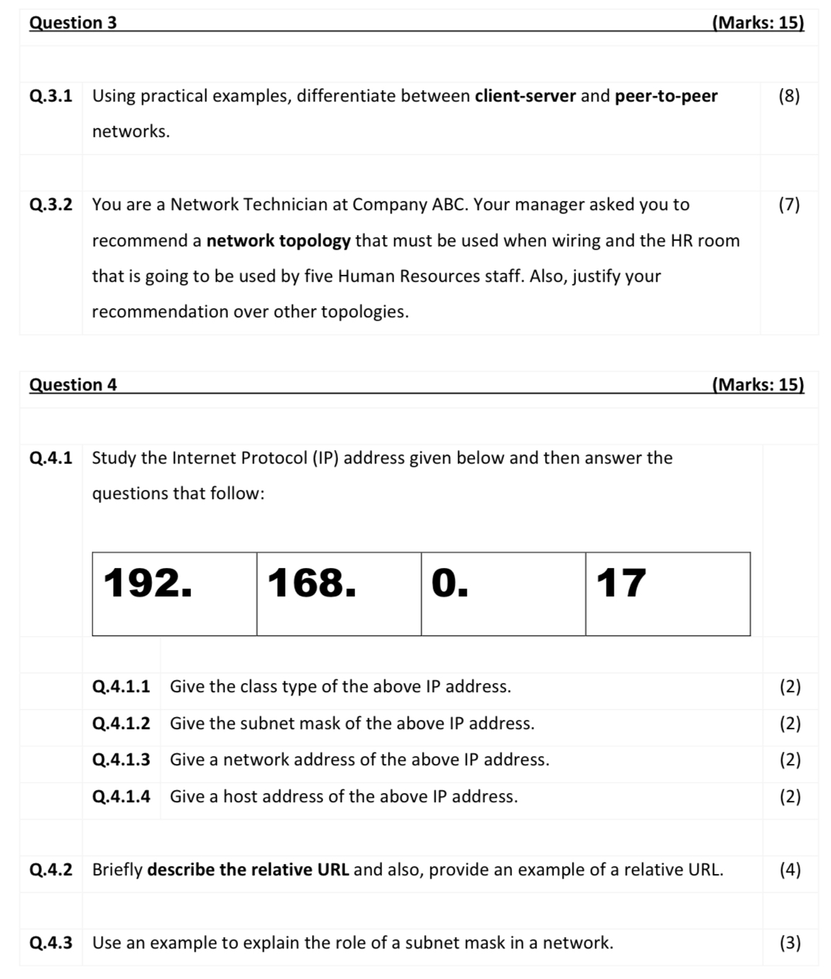 dynamic websites? (Marks: 15) (8) Q.1.2 Using any one method of website