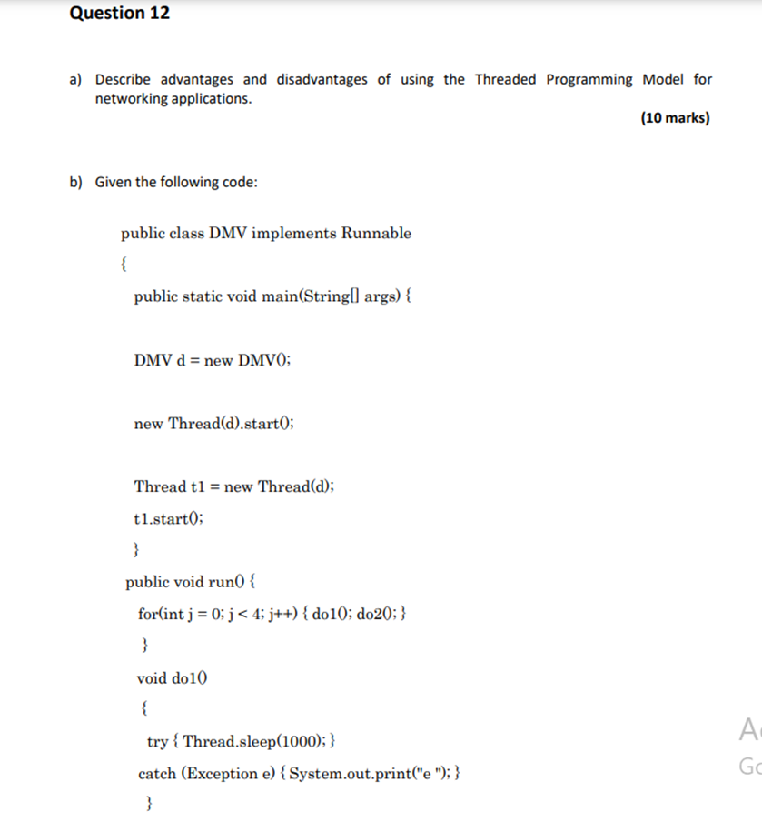 interface and give the correct code. (5 marks) public interface AInterface {