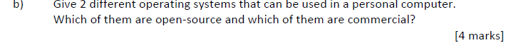 operating systems that can be used in a personal computer. Which of