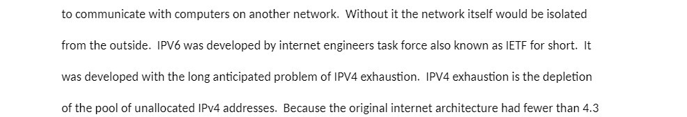 to communicate with computers on another network. Without it the network itself