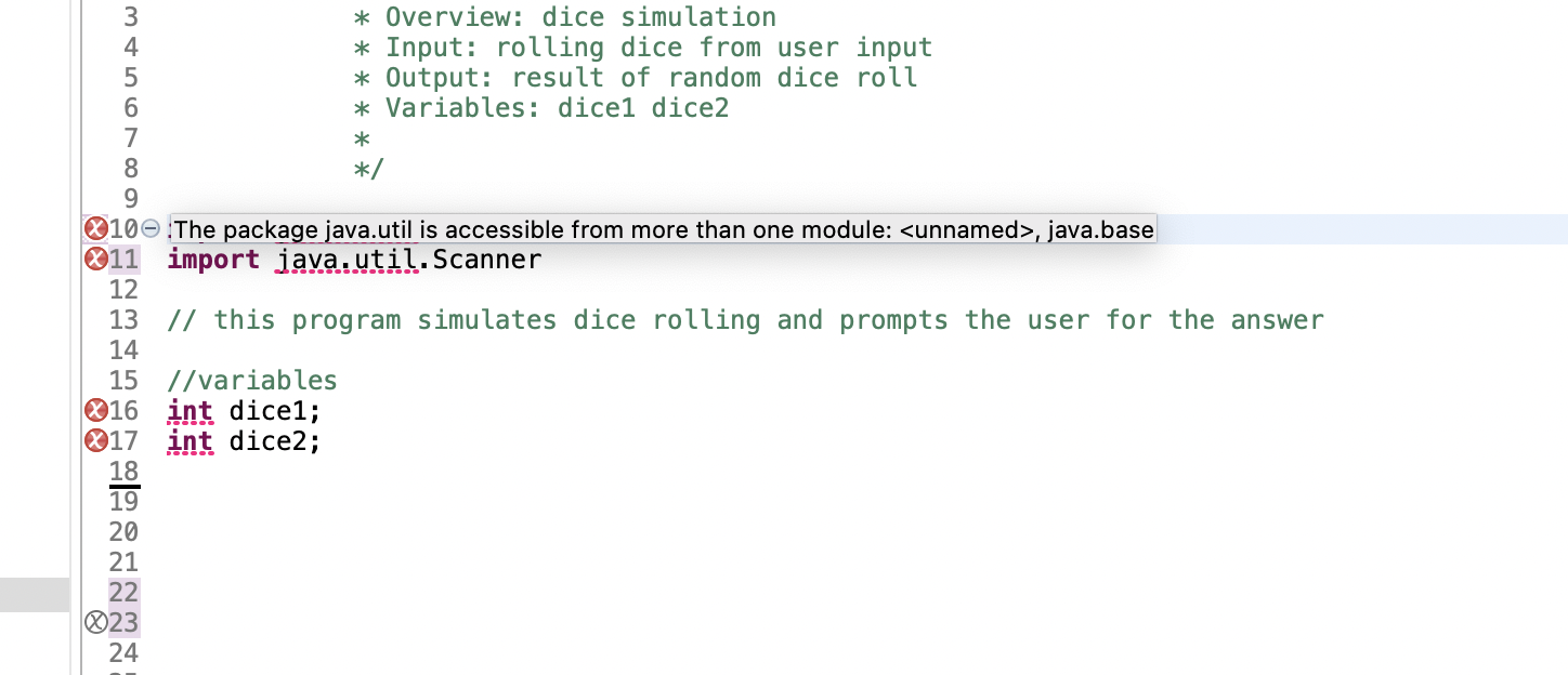 3456789 * Overview: dice simulation * Input: rolling dice from user input