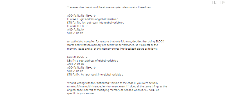 The assembled version of the above sample code contains these lines: ADD