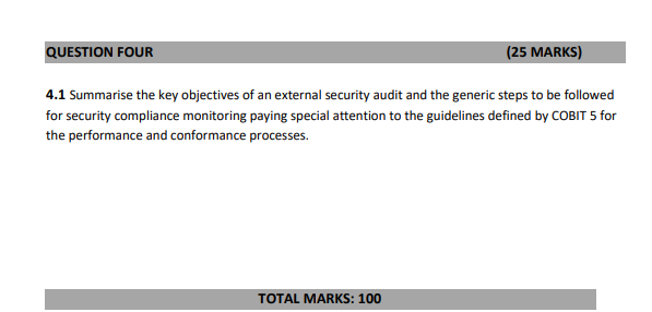 Standard of Good Practice for Information Security indicating which, you believe, is