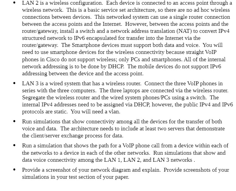 LAN 2 is a wireless configuration. Each device is connected to an