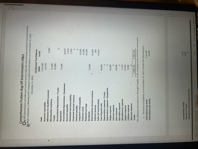 Comprehensive Problem Bug-Off Exterminators (Algo) g-Off Exterminators provides pest control services and