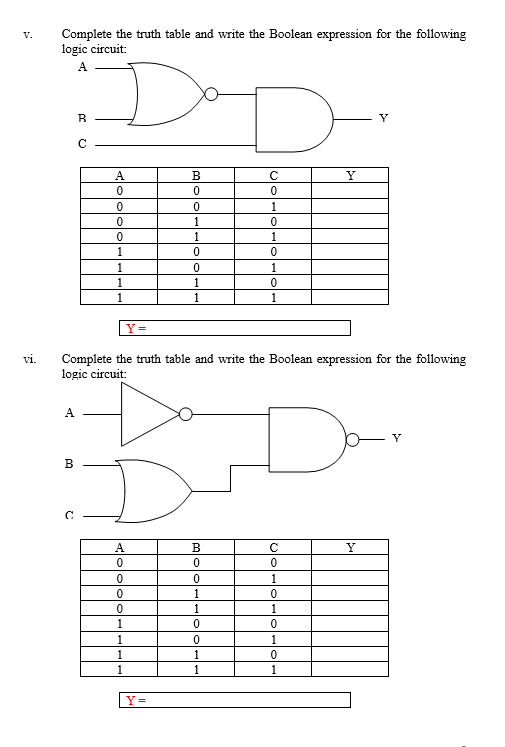 Y 0 0 0 1 1 0 1 1 Y Complete the