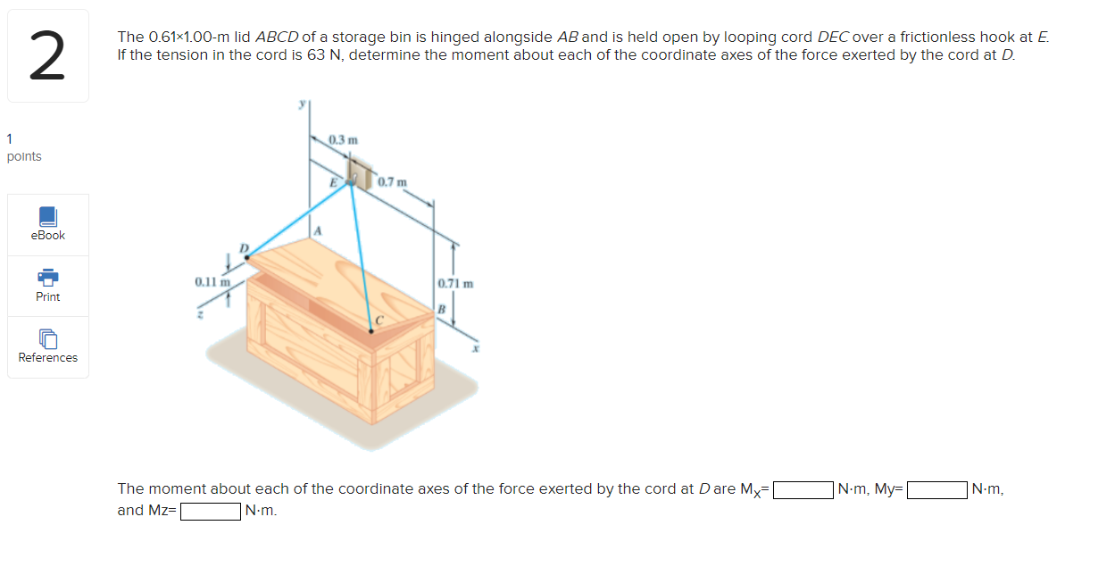 the end of the 25-m boom AO lies in the yz plane.