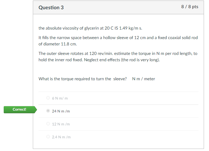 between a hollow sleeve of 12 cm and a fixed coaxial solid