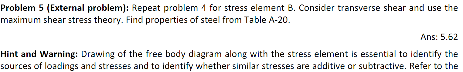 1006 cold-drawn steel, stress element A found as one of the most