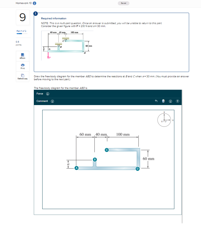 the tension in wire BD is 1220.0 N, determine the reaction at