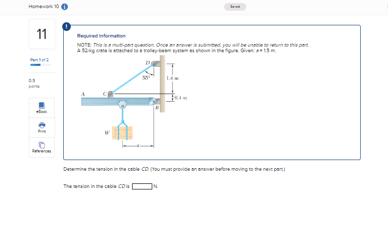 the fixed support C of the frame shown. 8 750 N 150