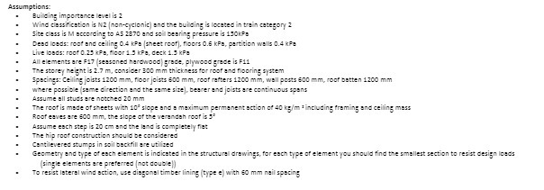 Assumptions Building importance level is 2 Wind classification is N2 (non-cyclonic) and